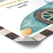 レーシングカーファースト誕生日標識 ポスター (角)