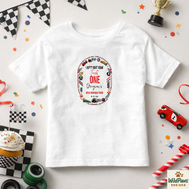 レーシングカーブーイ1歳の誕生日パーティー トドラーTシャツ