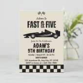 レーシングカーブーム男子5歳の誕生日パーティー 招待状 (スタンド正面)