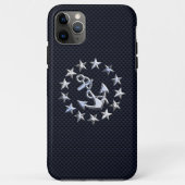 レーシングカーボンファイバー ナウチカル クローム ヨット フラグ プリント Case-Mate iPhoneケース (裏面)