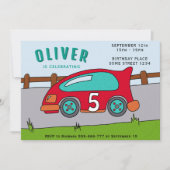 レーシングカーボーイバースデーパーティー 招待状 (正面)