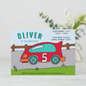 レーシングカーボーイバースデーパーティー 招待状 (スタンド正面)