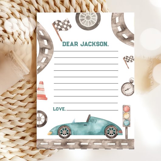 レーシングカーボーイ誕生日タイムカプセルメモリーカード サンキューカード
