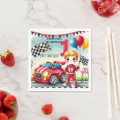 レーシングカーボーイ1st誕生日パーティー スタンダードカクテルナプキン (インサイチュ)