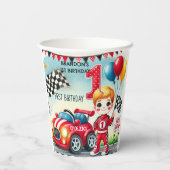 レーシングカーボーイ1st誕生日パーティー 紙コップ (裏面)
