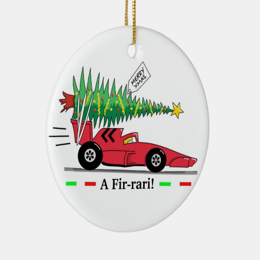 レーシングカーメリークリスマスクリスマスオーナメント セラミックオーナメント (右)