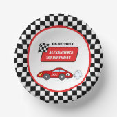 レーシングカーレーシングカー1歳の誕生日の紙皿 ペーパーボウル (正面)
