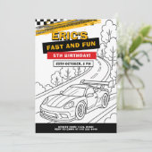 レーシングカーレーシングバースデーパーティ 招待状 (スタンド正面)