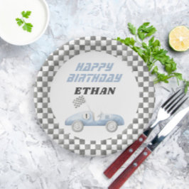 レーシングカーレースカー 1歳の誕生日パーティー用の紙皿 ペーパープレート
