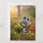 レーシングカーレーストラックベイビーボーイ献身写真 招待状 (裏面)