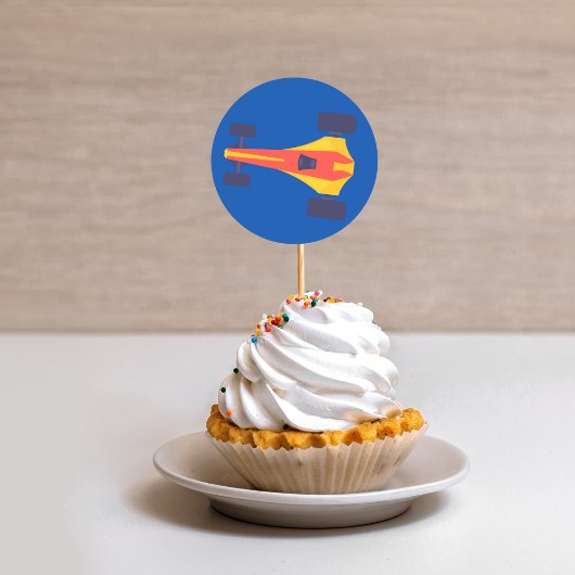 レーシングカーレーストラック男の赤ちゃん献身 ラウンドシール