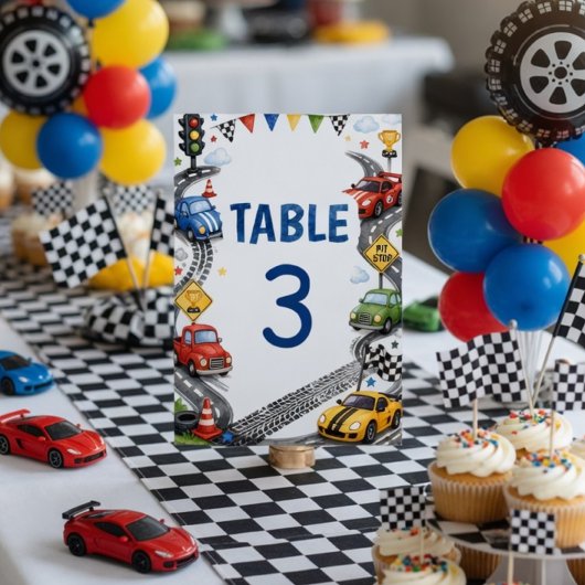 レーシングカーレースパーティ 誕生日 テーブルナンバー