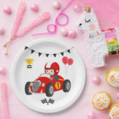 レーシングカーレース1歳の誕生日の紙皿 ペーパープレート (パーティー)