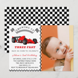 レーシングカーレース 誕生日 招待状 - 3歳の誕生日 男の子