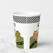 レーシングカーロードハウス名前をカスタムする誕生日 紙コップ (右)