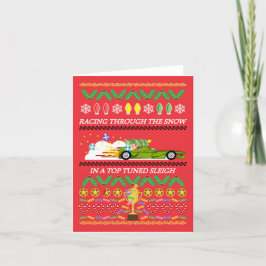 レーシングカー付きクリスマスカード シーズンカード