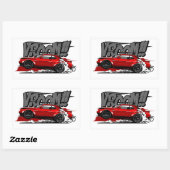 レーシングカー全速VROOM! 長方形シール (シート)