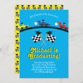 レーシングカー卒業パーティー 招待状 (正面/裏面)