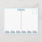 レーシングカー国旗の写真誕生日ありがとう ポストカード (裏面)