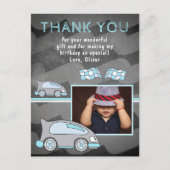 レーシングカー国旗Chalkboardフォト誕生日 ポストカード (正面)