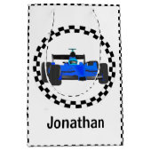 レーシングカー市松模様にパターン抱き枕 ミディアムペーパーバッグ (正面)