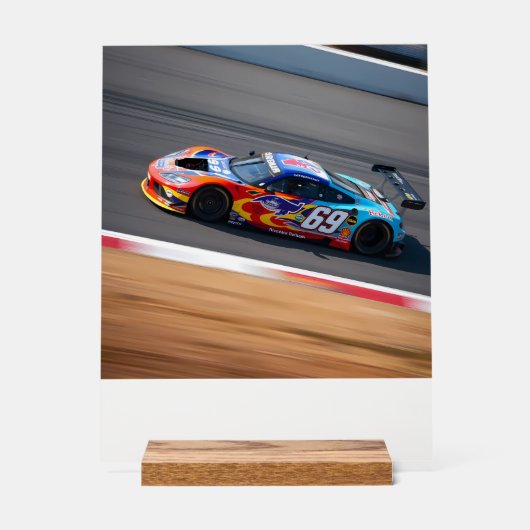 レーシングカー番号69美しい色 アクリルサイン (正面)