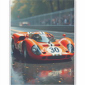 レーシングカー番号69美しい色 シール (正面)