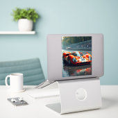 レーシングカー番号69美しい色 シール (デスク上のノートパソコン)