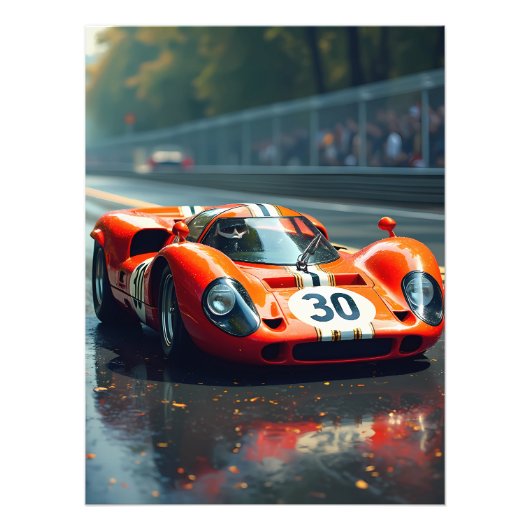 レーシングカー番号69美しい色 フォトプリント            (正面)