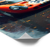 レーシングカー番号69美しい色 ポスター (角)