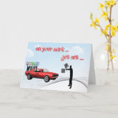 レーシングカー誕生日カード カード (黄色い花)