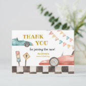 レーシングカー誕生日サンキューカード サンキューカード (スタンド正面)