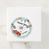 レーシングカー誕生日サークルありがとうラベル フェイバータグ (インサイチュ)