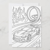 レーシングカー誕生日パーティー 招待状 (裏面)