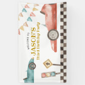 レーシングカー誕生日大バナー 横断幕 (縦)