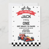 レーシングカー誕生日招待状 招待状 (正面)