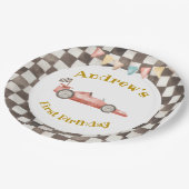 レーシングカー誕生日紙プレート ペーパープレート (アングル)