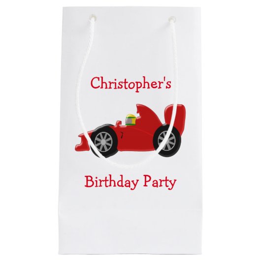 レーシングカー誕生日 スモールペーパーバッグ (正面)