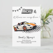 🏁レーシングカー誕生日Iスピードでおもしろいへ! 招待状 (スタンド正面)