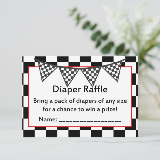 レーシングカー赤ちゃんシャワーゲーム印刷エンクロージャカード エンクロージャーカード (スタンド正面)