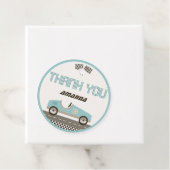 レーシングカー赤ちゃんシャワーサークルありがとうラベル フェイバータグ (インサイチュ)