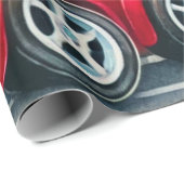 レーシングカー1st誕生日ボーイウォーター色キッズ ラッピングペーパー (ロールコーナー)