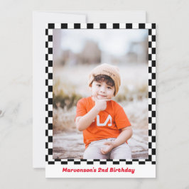 レーシングカー2速い男の子2nd誕生日パーティー 招待状