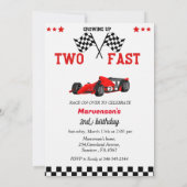レーシングカー2速い男の子2nd誕生日パーティー 招待状 (裏面)