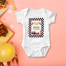 レーシングカー スタートエンジン 1歳の誕生日 ベビーボディスーツ