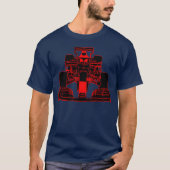 レーシングカー フォーミュラ レースカー 赤 お友達 友達 Tシャツ (正面)