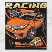 レーシングカー_モーター(101) ワインラベル (シングルラベル)