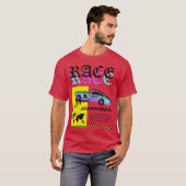 レーシングカー 楽しい 面白い Tシャツ (正面フル)