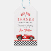 レーシングカー 赤 レーシングボーイ 1歳誕生日 ギフトタグ (正面)