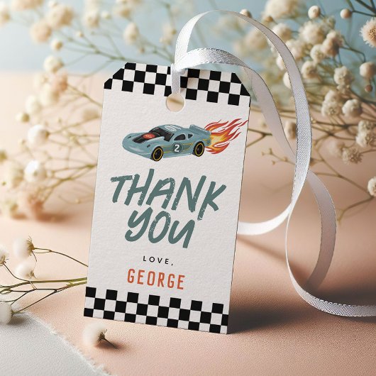 レーシングカー 2歳の誕生日パーティーのお返し ギフトタグ